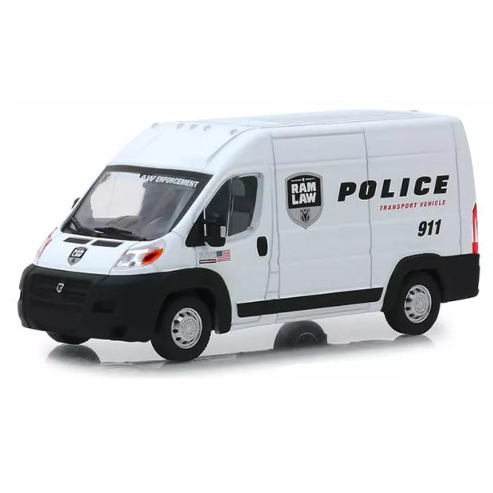Greenlight 2018 RAM ProMaster 2500 Cargo High Roof Van White "Police Transport Vehicle" 1/43 Diecast Model Car