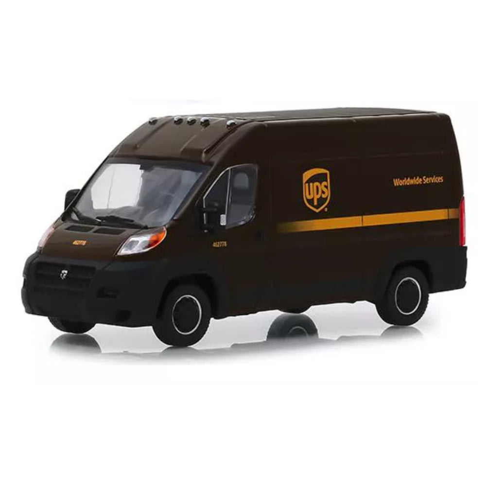 Greenlight 2018 RAM ProMaster 2500 Cargo High Roof "UPS" "Worldwide Services" Dark Brown 1/43 Diecast Model Car