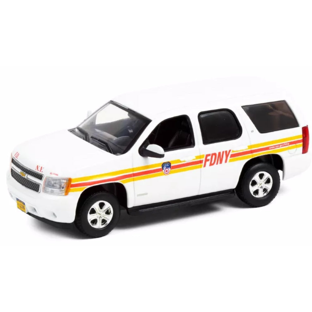 Greenlight 2011 Chevrolet Tahoe White with Stripes FDNY "Fire Department City of New York" 1/43 Diecast Model Car