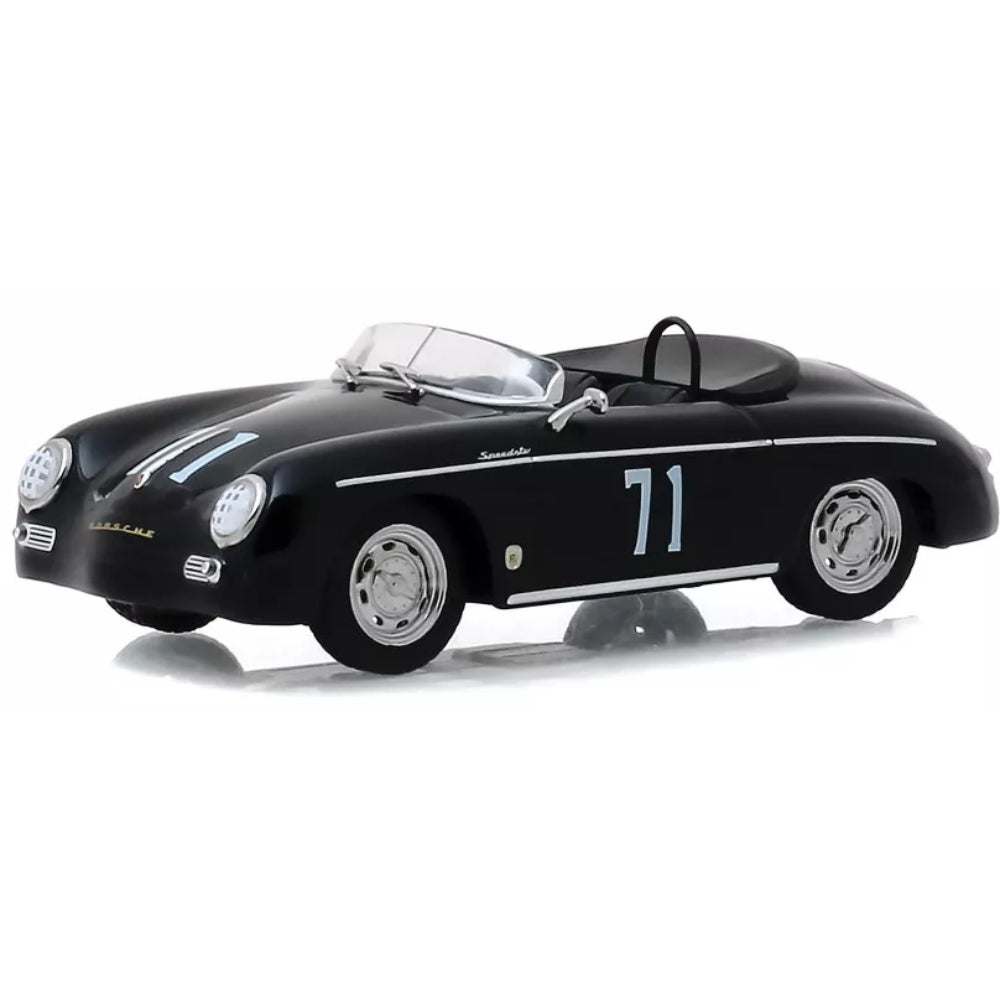 Greenlight 1958 Porsche 356 Speedster Super #71 Race Car Black 1/43 Diecast Model Car
