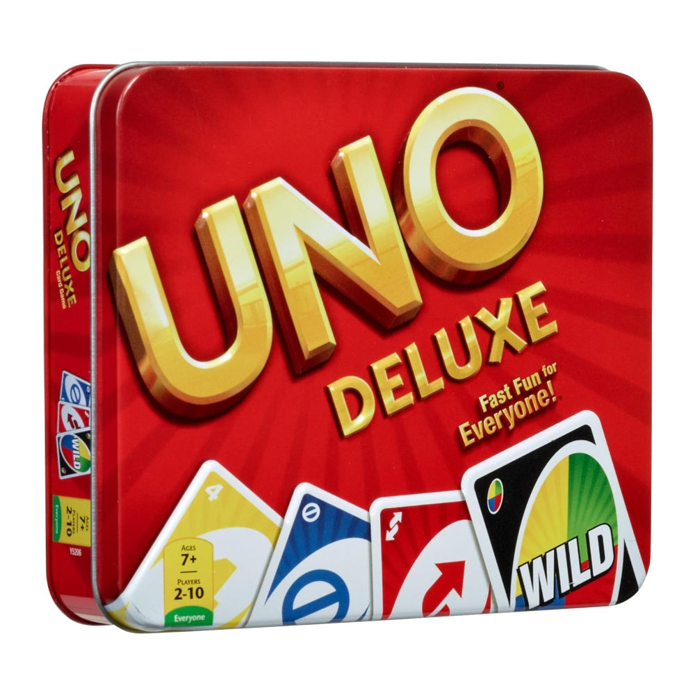 Mattel Games UNO Deluxe Card Game for with 112 Card Deck