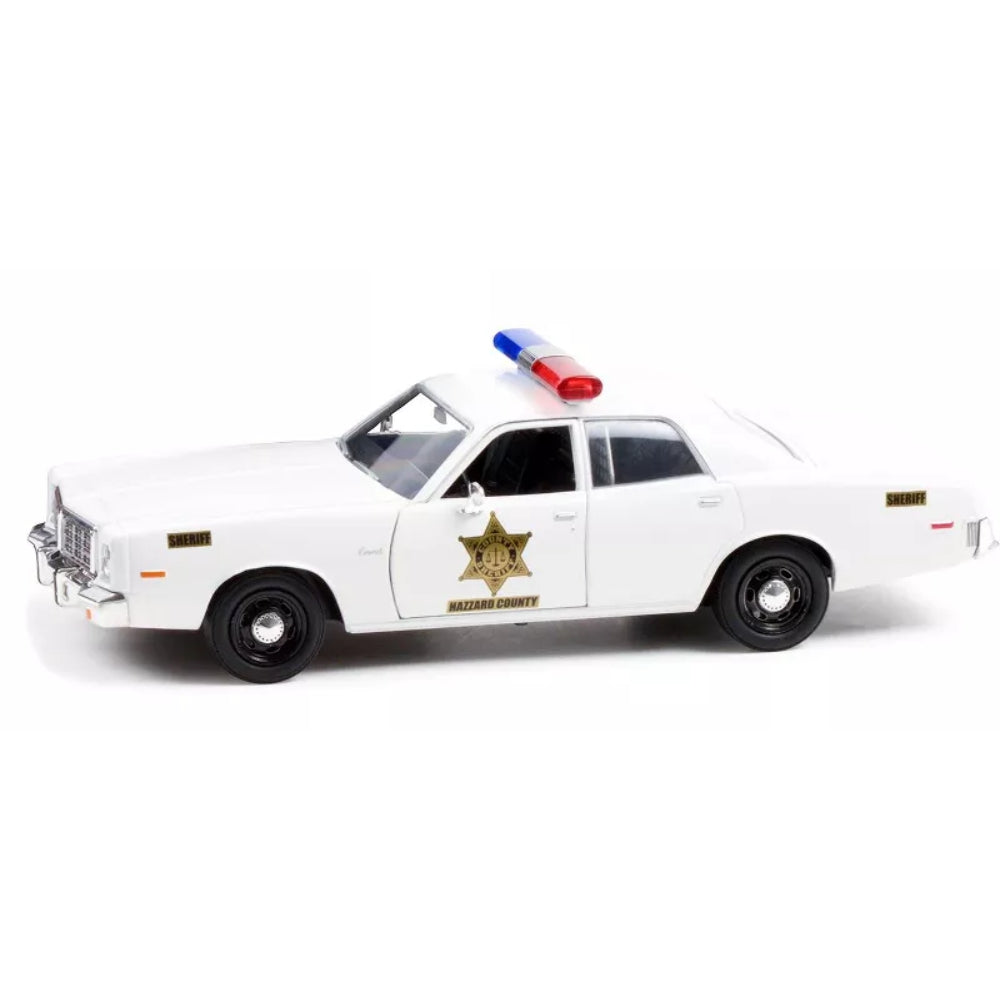 Greenlight 1975 Dodge Coronet White "Hazzard County Sheriff" 1/24 Diecast Model Car