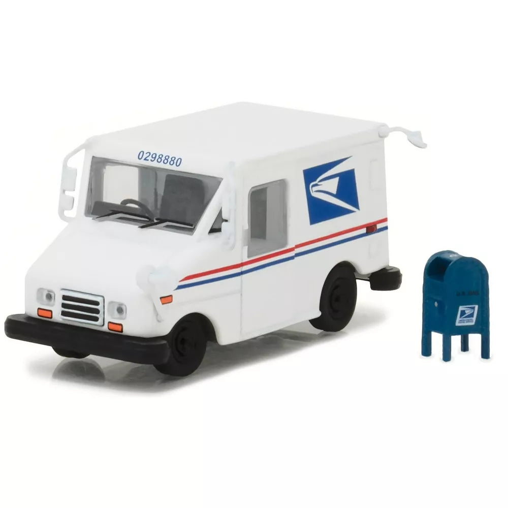 Greenlight &quot;United States Postal Service&quot; (USPS) Long Life Postal Mail Delivery (LLV) &amp; Mailbox Accessory 1/64 Diecast Model