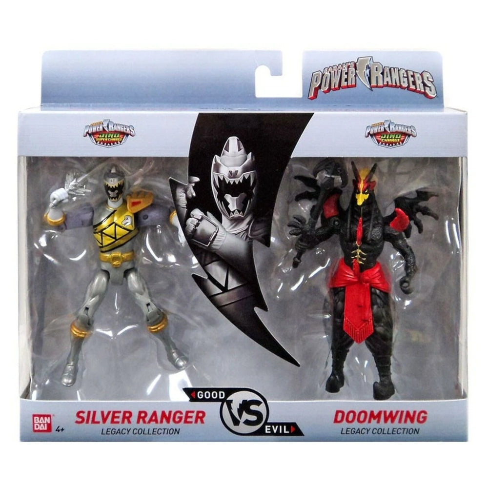 Power Rangers Dino Super Charge Good Vs. Evil Silver Ranger vs. Doomwing Action Figure 2 Pack