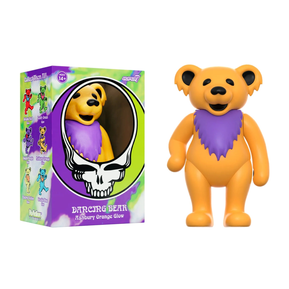 Grateful Dead Reaction Figure Dancing Bear Glow Ashbury Orange