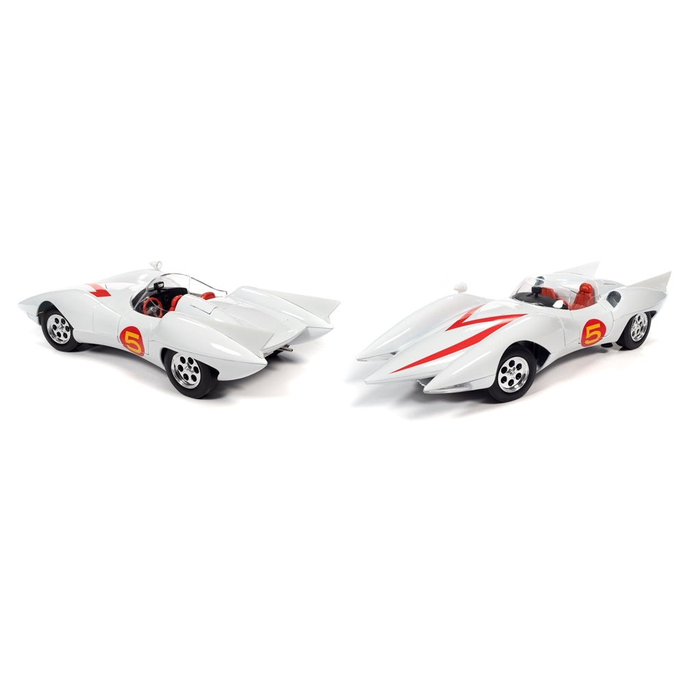 Auto World 1:18 Speed Racer Mach 5 w/ Resin Figures (White