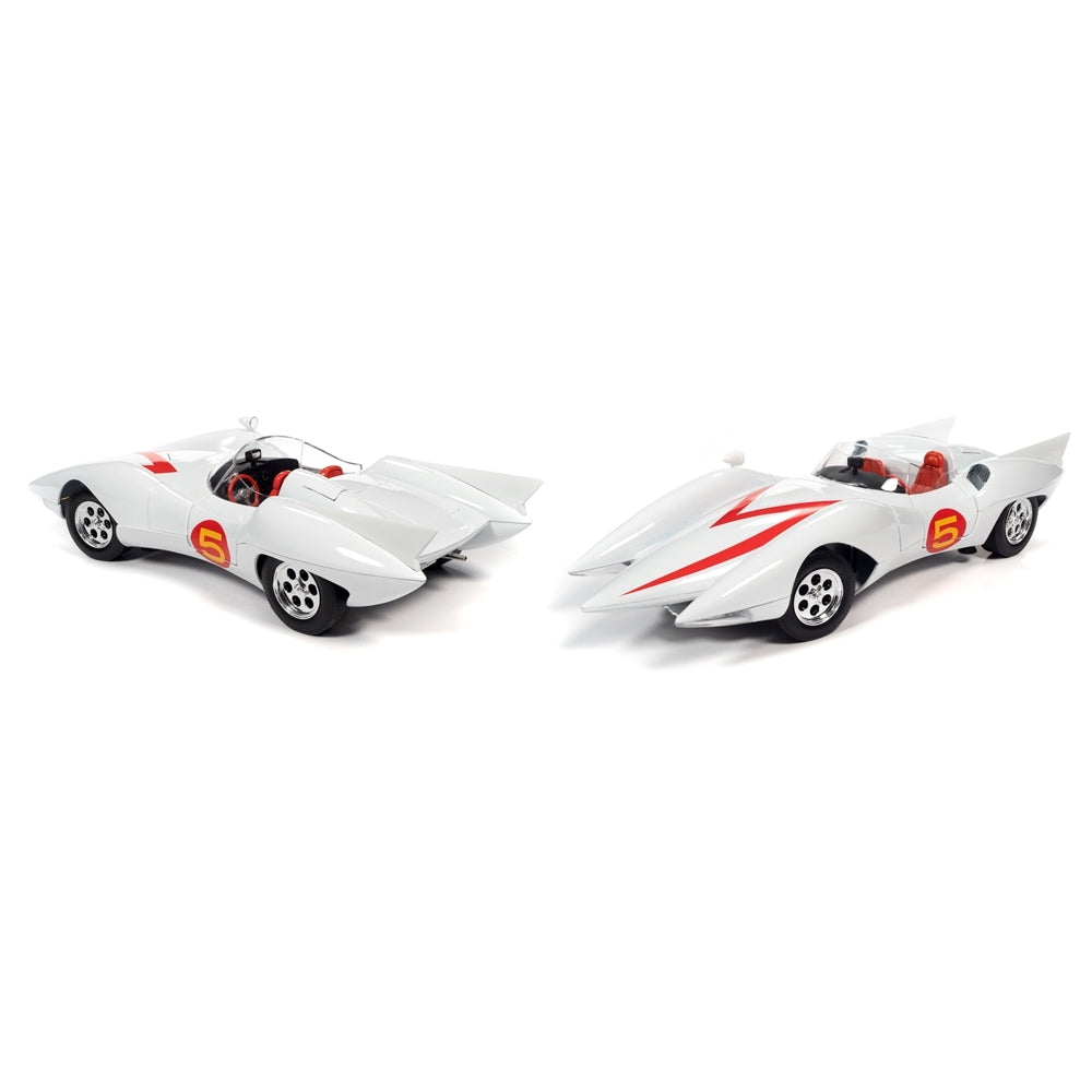 Auto World 1:18 Speed Racer Mach 5 w/ Resin Figures (White)