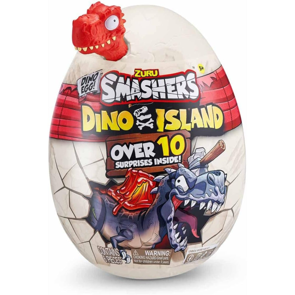 ZURU Smashers Dino Island Surprise Egg â€“ 10-Piece Dinosaur Discovery Toy (Assorted)