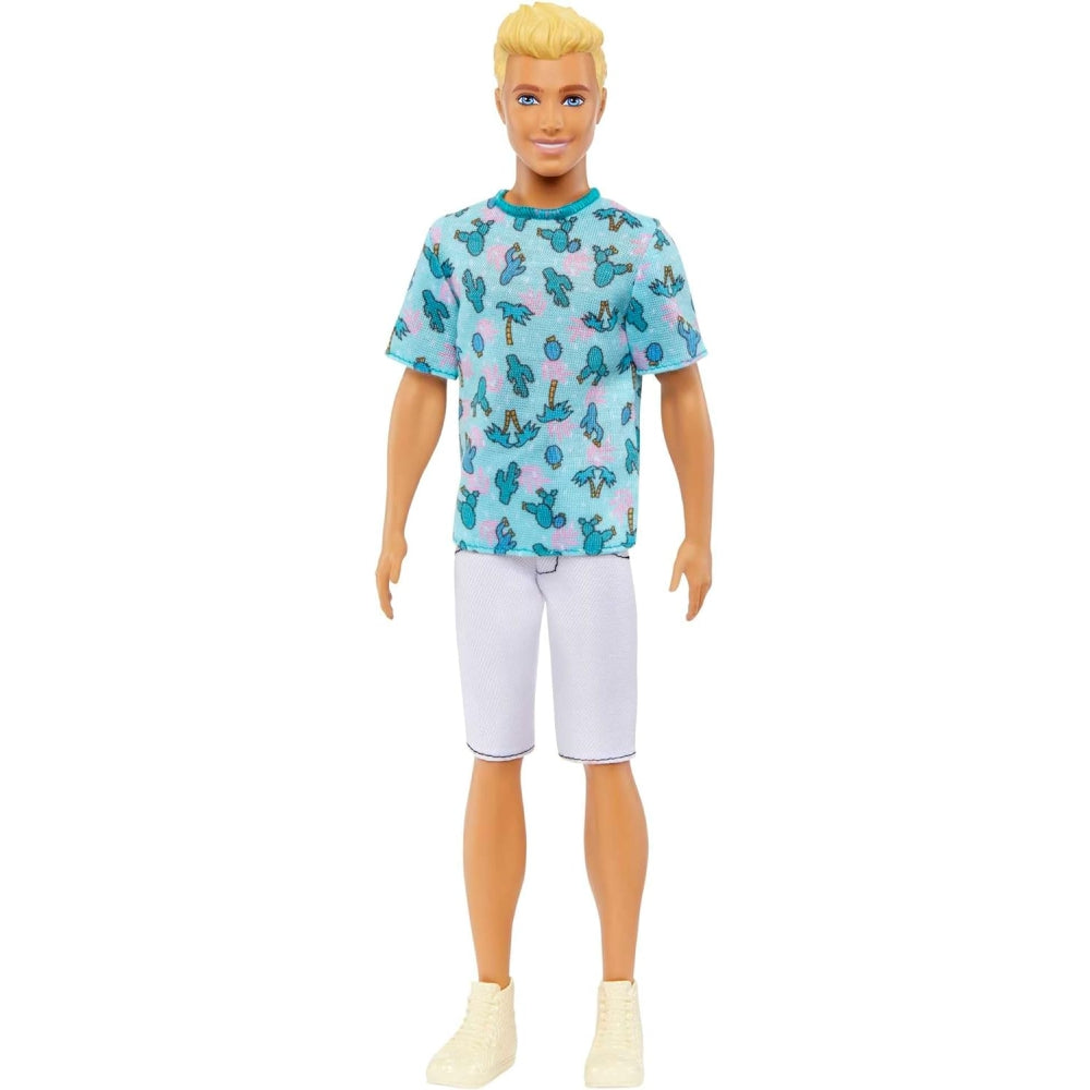 Barbie Fashionistas Ken Fashion Doll #211 with Blonde Hair, Blue Cactus Tee