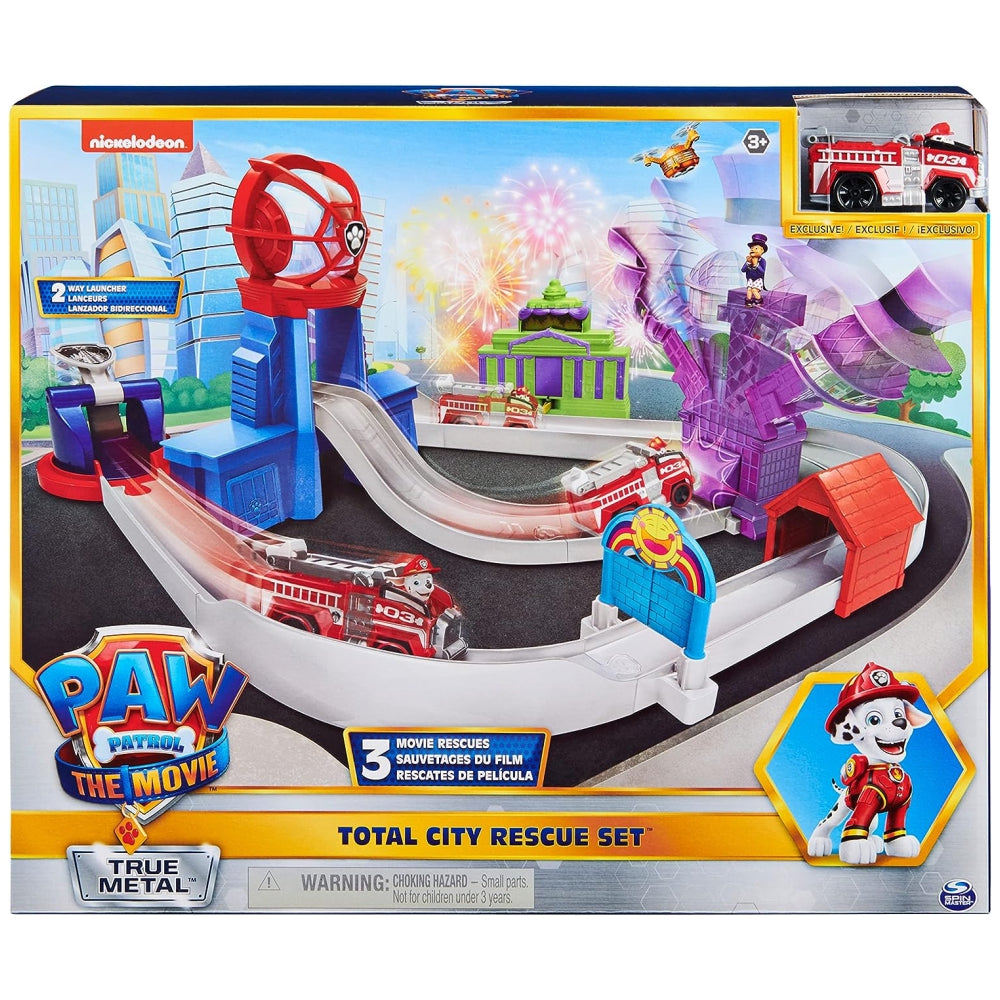 Paw Patrol, True Metal Total City Rescue Movie Track Set with Exclusive Marshall Vehicle