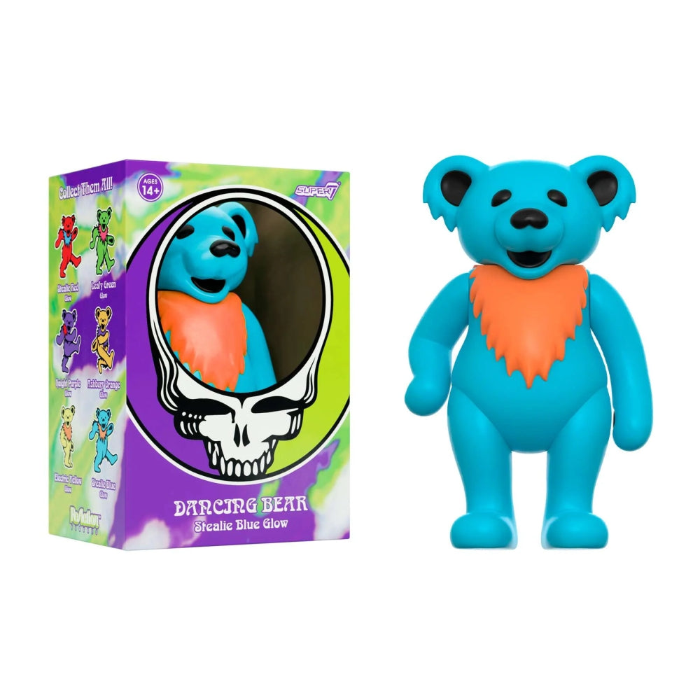 Grateful Dead Reaction Figure Dancing Bear Glow Stealie Blue