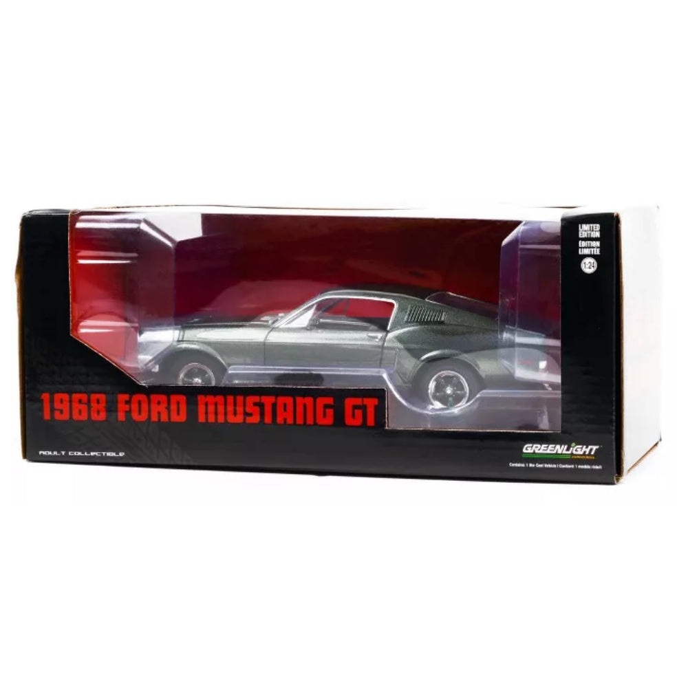 Greenlight 1968 Ford Mustang GT Fastback Highland Green Metallic 1/24 Diecast Model Car