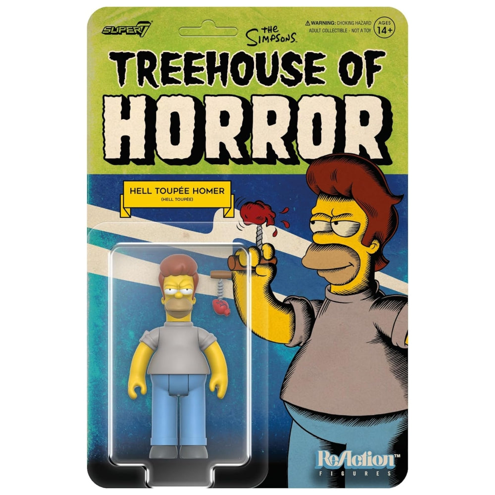 The Simpsons Reaction Figures Wave 04 (Tree House of Horror v2) - Hell Toupee Homer