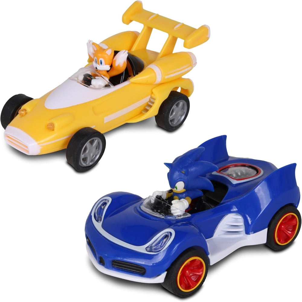 NKOK Sonic Transformed All-Stars Racing Pull Back Cars â€“ 2-Pack (Sonic & Tails)