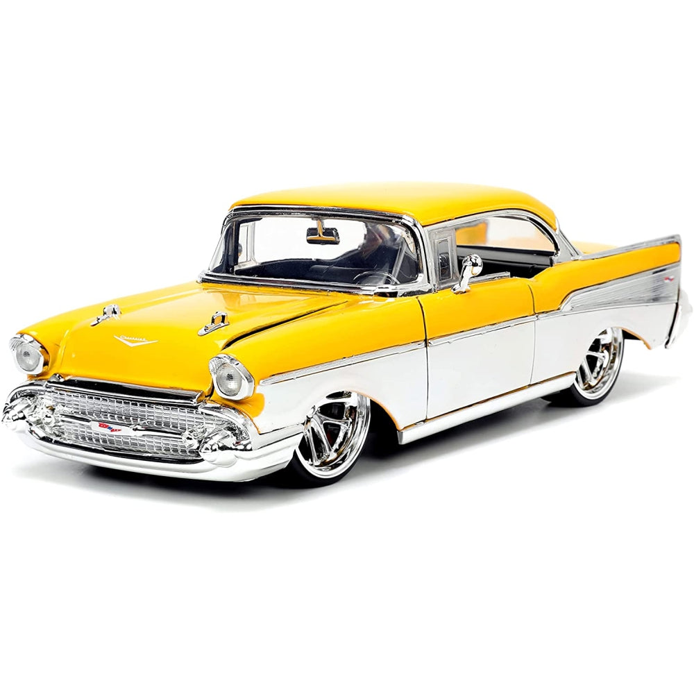 Jada Toys Big Time Muscle 1:24 1957 Chevy Bel-Air Die-cast Car Yellow