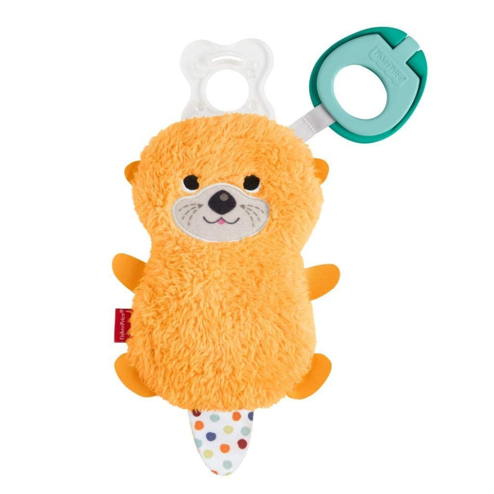 Fisher-Price Clipimals Universal Pacifier Holder – Soft Plush Otter Clip for Babies