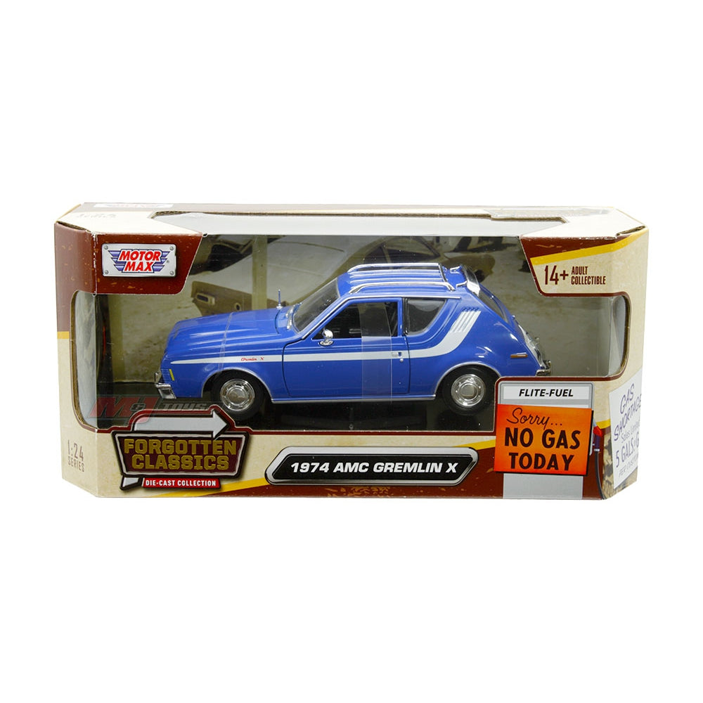 Motormax 1:24 1974 AMC Gremlin X – Blue – Forgotten Classics