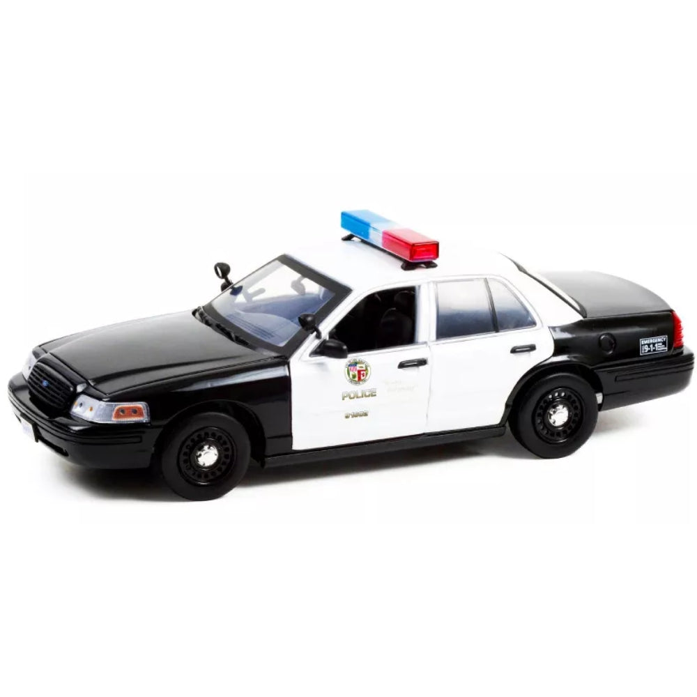Greenlight 2001 Ford Crown Victoria Police Interceptor Black & White "L.A Dept." Drive (2011) Movie 1/18 Diecast Model Car