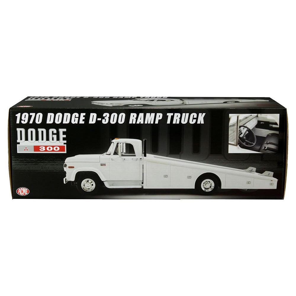 ACME 1:18 1970 Dodge D-300 Ramp Truck (White)