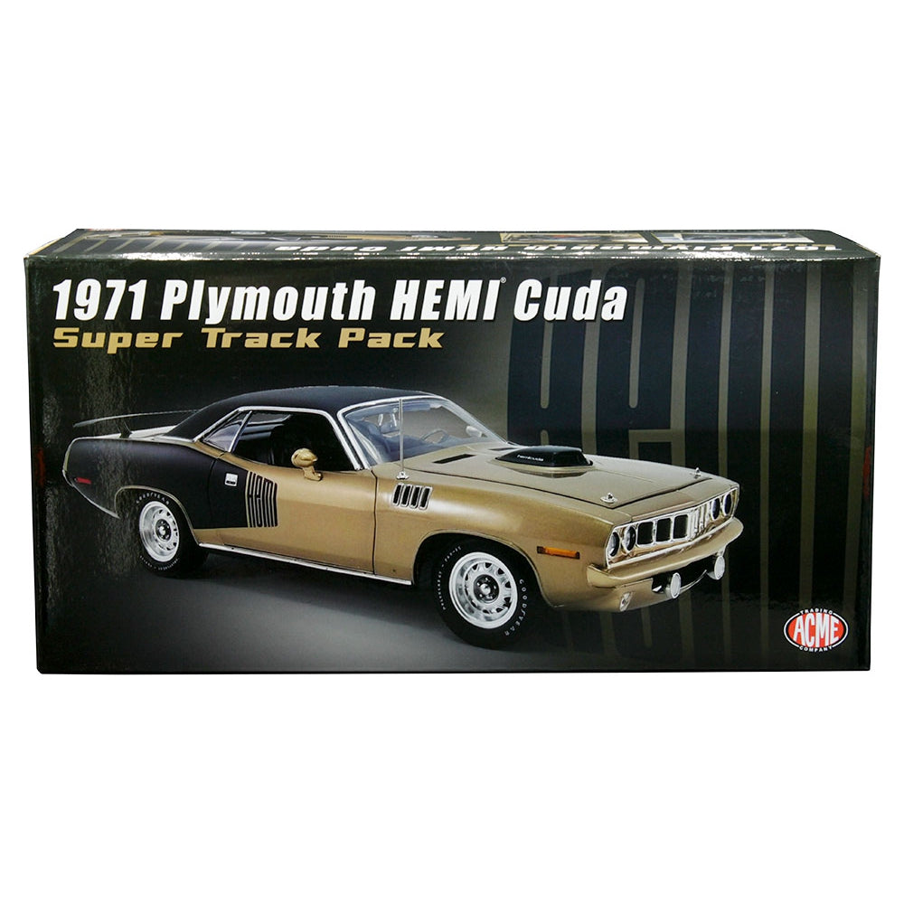 ACME 1:18 1971 PLymouth HEMI Cuda with Vinyl Top – Super Track Pack