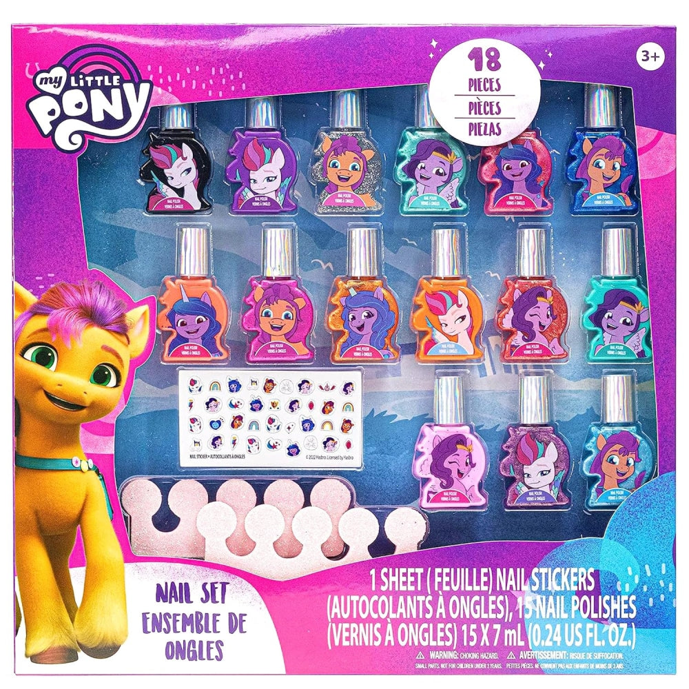 Townley Girl My Little Pony Non-Toxic Water Based Peel-Off Nail Polish Set for Girls