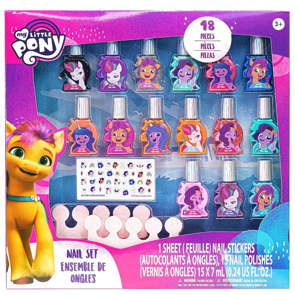 Townley Girl My Little Pony Non-Toxic Water Based Peel-Off Nail Polish Set for Girls