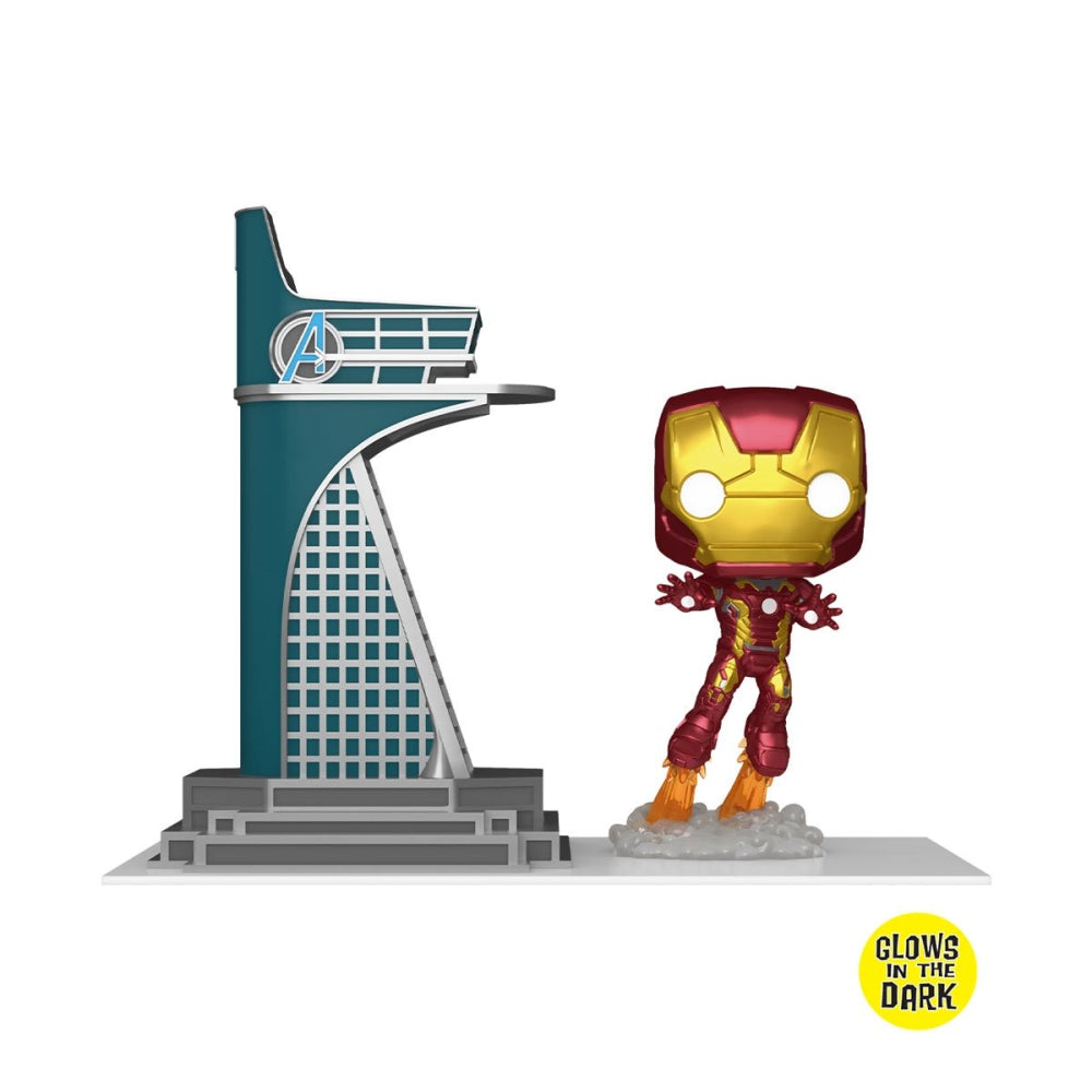 Avengers 2 Iron Man with Avengers Tower Glow-in-the-Dark Funko Pop! Town