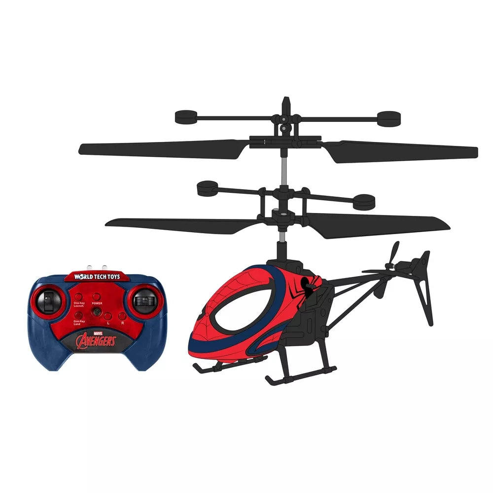 Marvel Spider-Man 2CH IR Remote Control Helicopter | Electric RC Toy with LED Lights & Motion Sensor