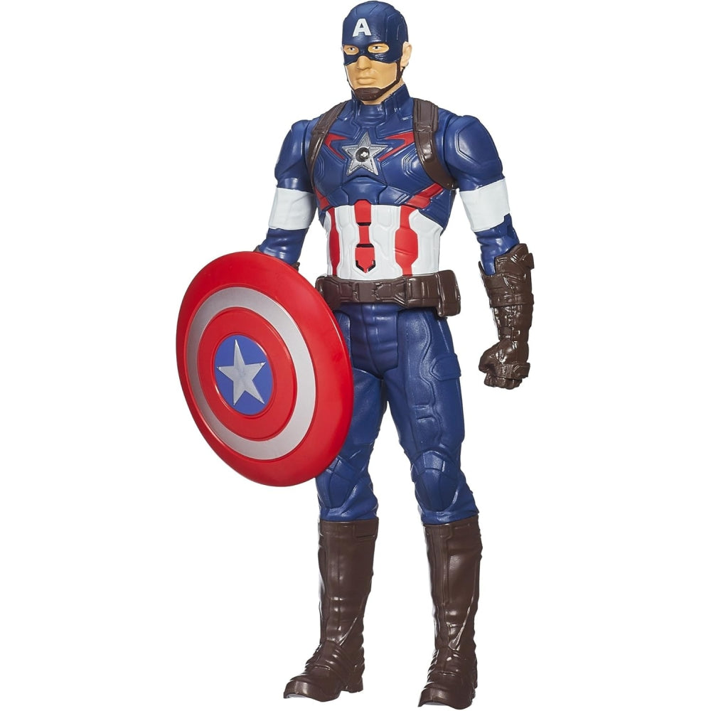 Marvel Avengers Titan Hero Tech Captain America Action Figure — 12″ Interactive Figure with Sounds & Removable Shield (Ages 4+)