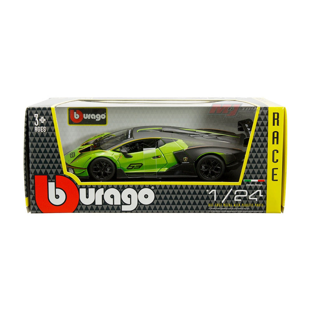 Bburago 1:24 Lamborghini Essenza SCV12 (Green and Matte Black Two-tone) – Race Series