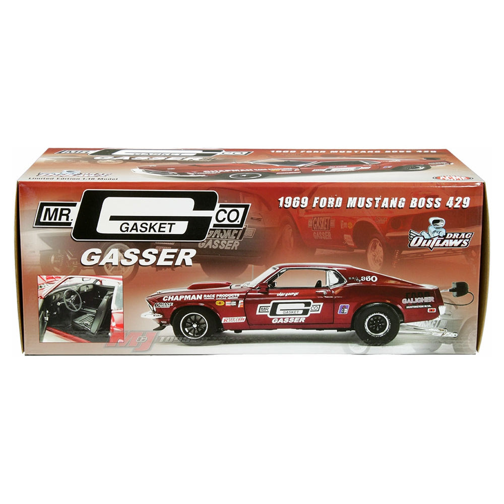 ACME 1:18 1969 Ford Mustang Boss 429 (Red Metallic) – Mr.Gasket – Drag Outlaws