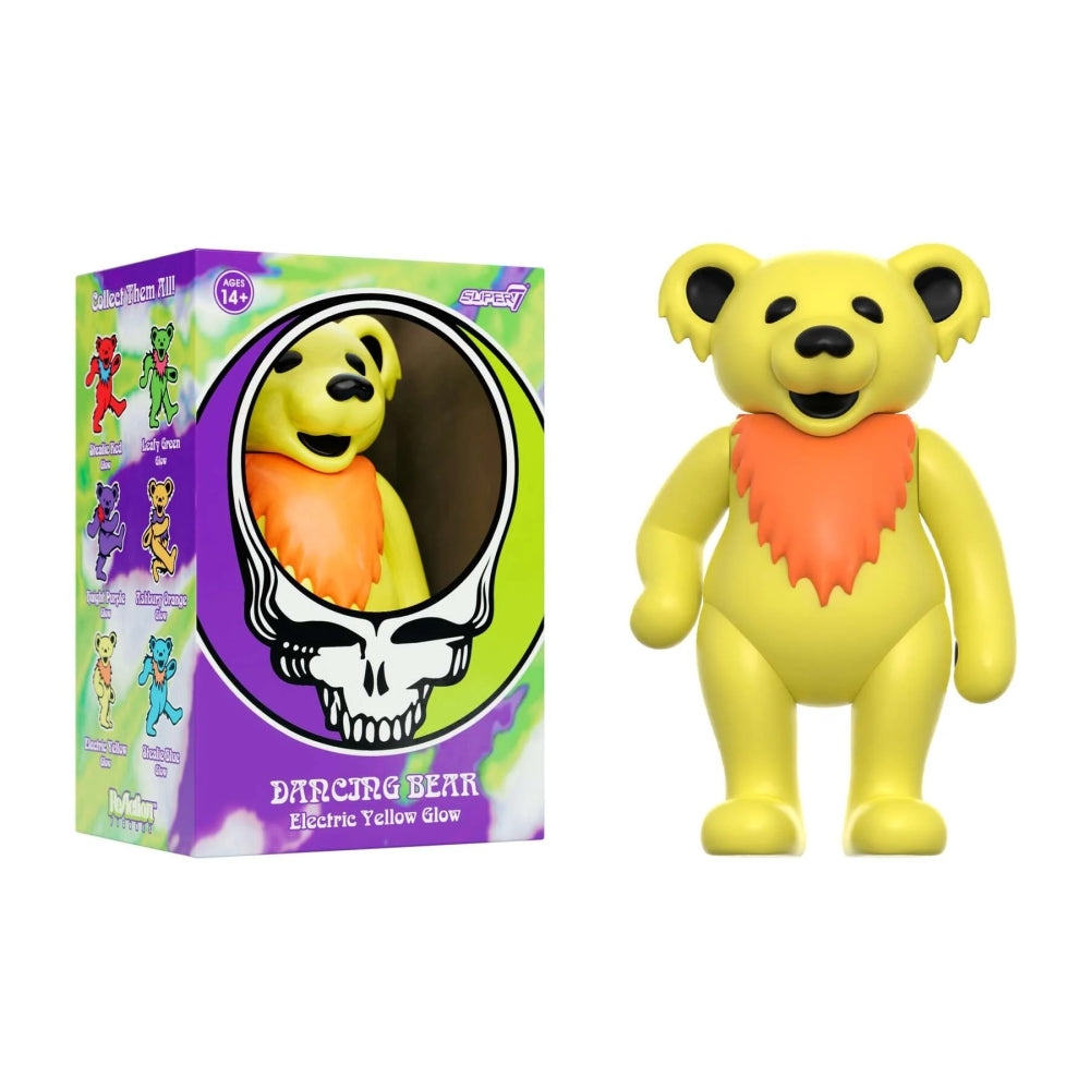 Grateful Dead Reaction Figure Dancing Bear Glow Electric Yellow
