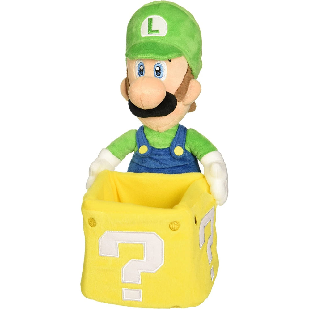 Super Mario Bros. Luigi Holding Coin Block Stuffed Plush, 10&quot;