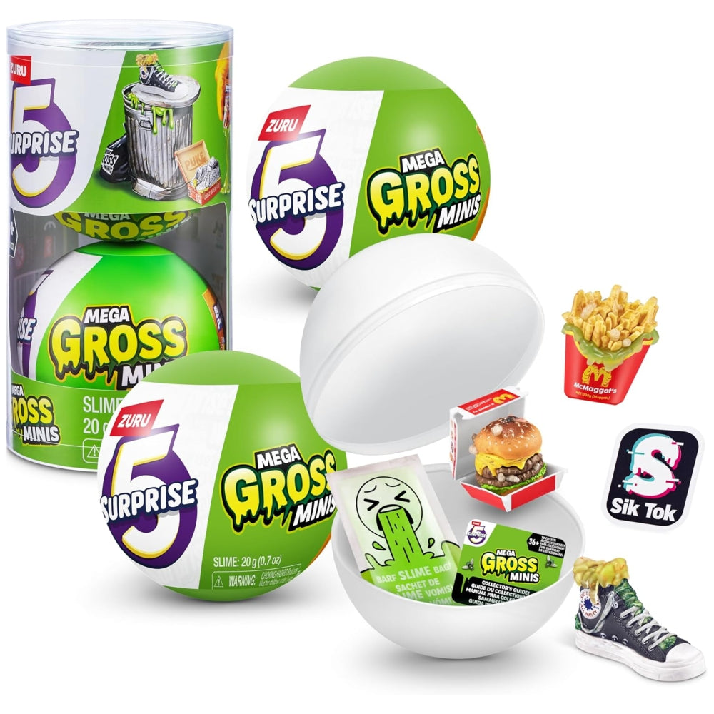5 Surprise Mega Gross Minis – Mystery Collectible Mini Toy Capsule with 5 Gross Surprises (Style May Vary)