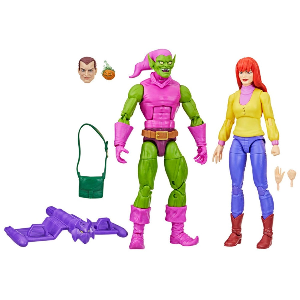 Spider-Man Marvel Legends Mary Jane Watson and Green Goblin 6-Inch Action Figures