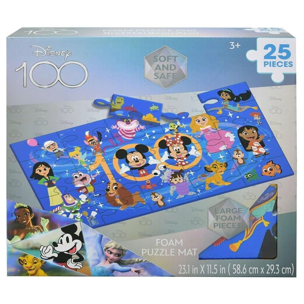 Disney 100th Anniversary 25-Piece Foam Puzzle Mat – Kid-Friendly Play & Learning Floor Mat
