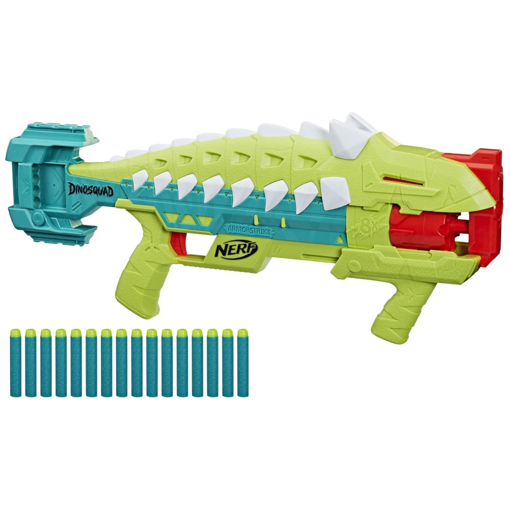 Nerf DinoSquad Armorstrike Dart Blaster – 8-Dart Drum + 16 Nerf Elite Darts
