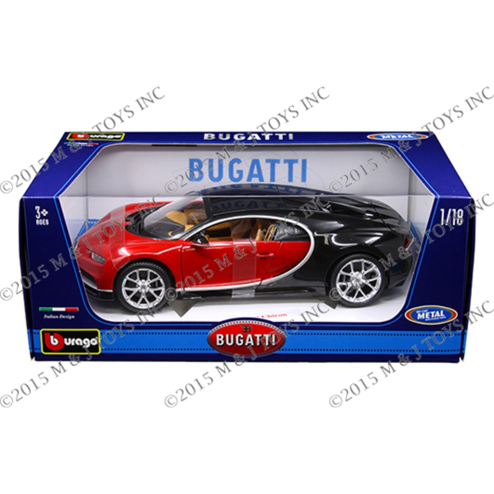 Bburago 1:18 Bugatti Chiron 42 Edition (0-400-0 in 42 seconds) (Black/Red)