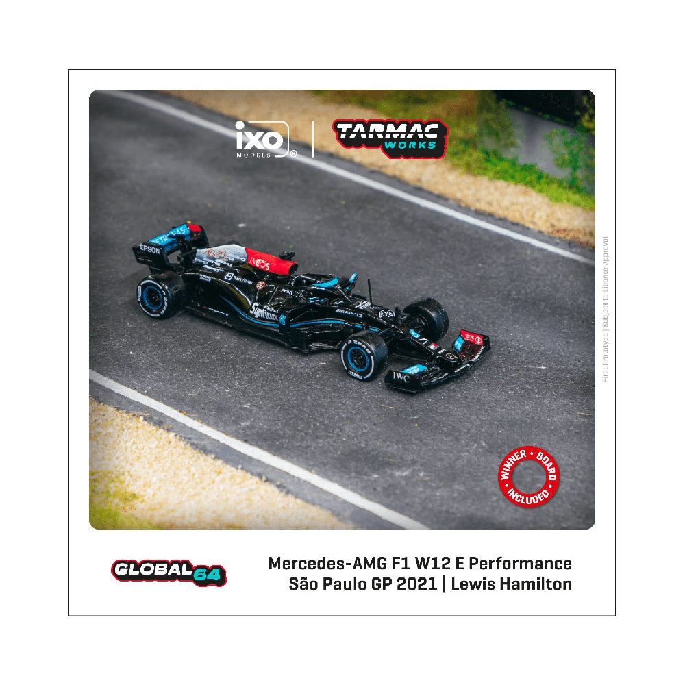 Tarmac Works 1:64 Mercedes-AMG F1 W12 E Performance São Paulo Grand Prix 2021 Winner Lewis Hamilton