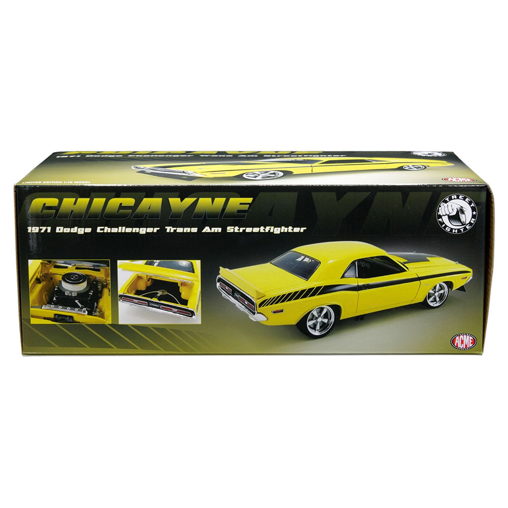 ACME 1:18 1971 Dodge Challenger Trans Am Streetfighter – Chicayne (Yellow)