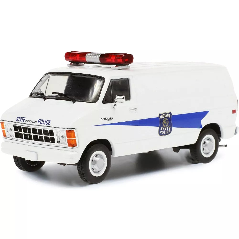 Greenlight 1980 Dodge Ram B250 Van White "Indiana State Police" 1/43 Diecast Model
