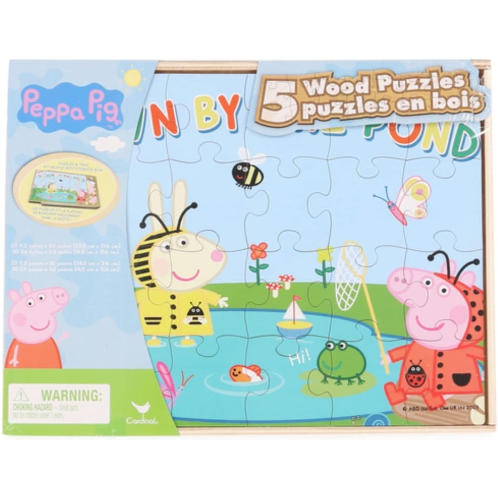 5 Pig Puzzles with Wooden Storage Box – Fun Farm Animal Puzzle Set for Kids & Families