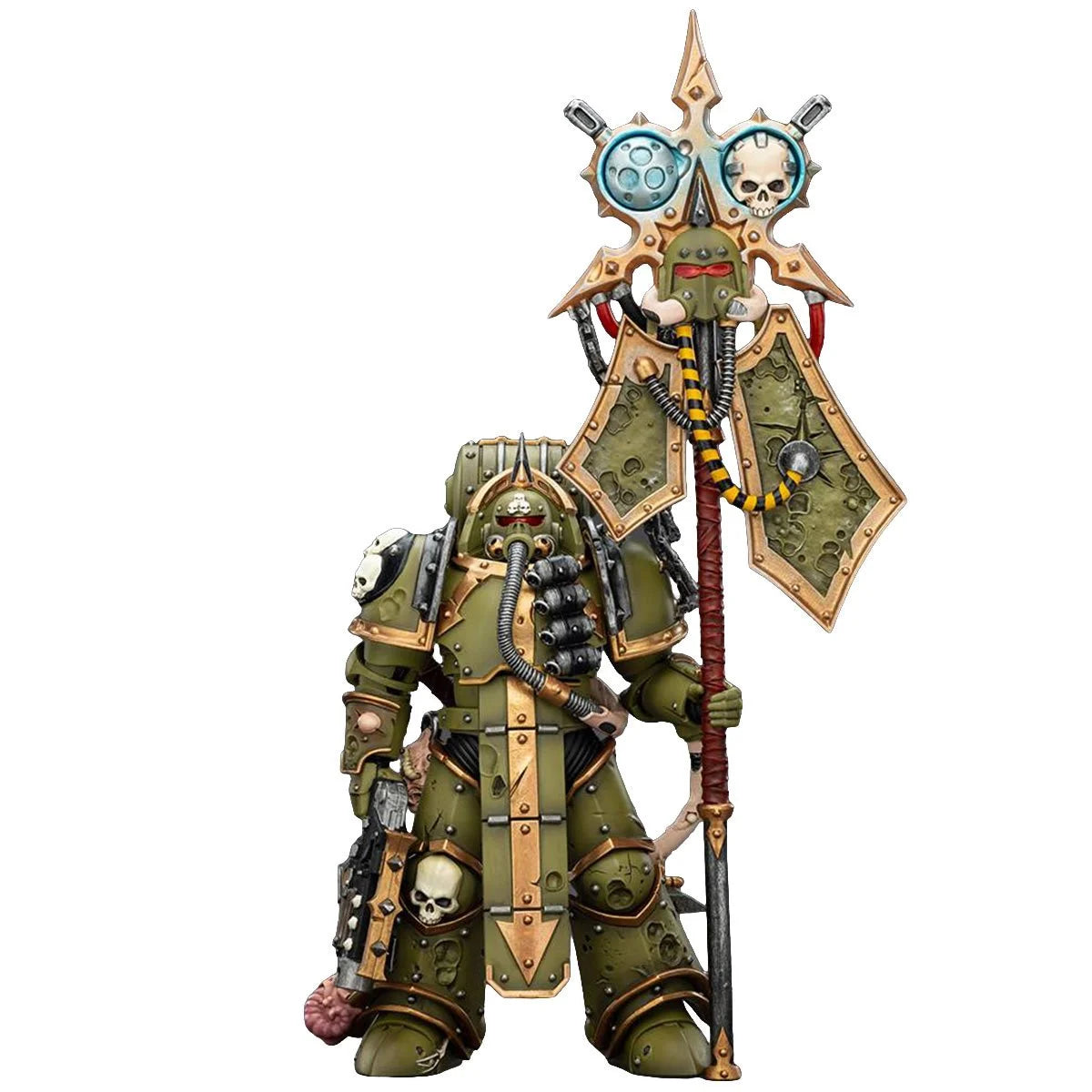 Joy Toy Warhammer 40K Death Guard Plague Marine Icon Bearer Figure with Boltgun & Plague Knife