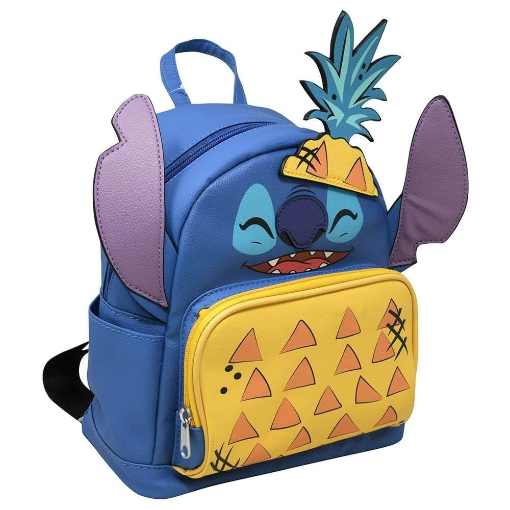 Disney Stitch Pineapple Mini Deluxe Backpack – 10” Cute Stitch Backpack with Front Pocket