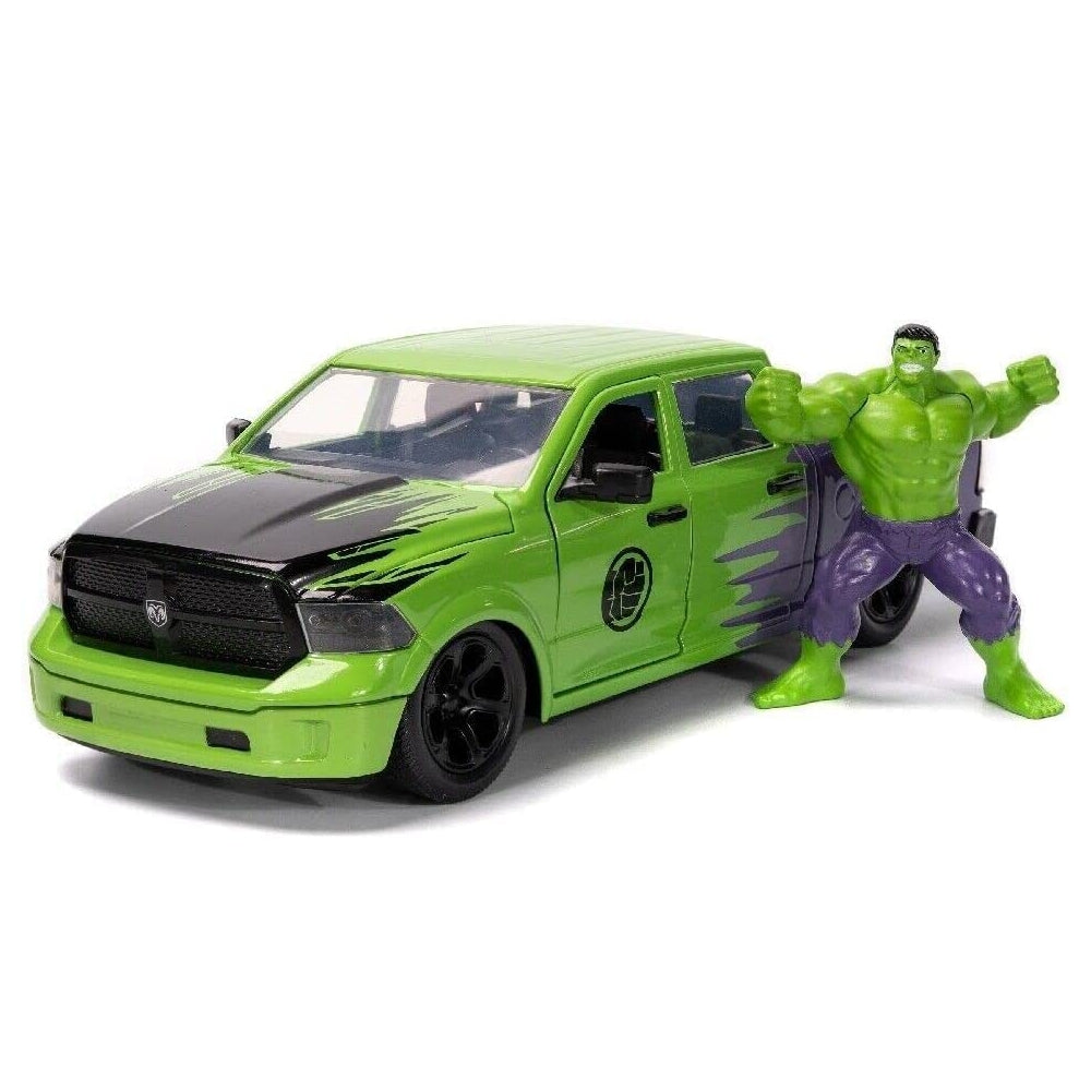 Marvel 1:24 Dodge Ram 1500 Die-Cast Car &amp; 2.75&quot; Incredible Hulk Figure
