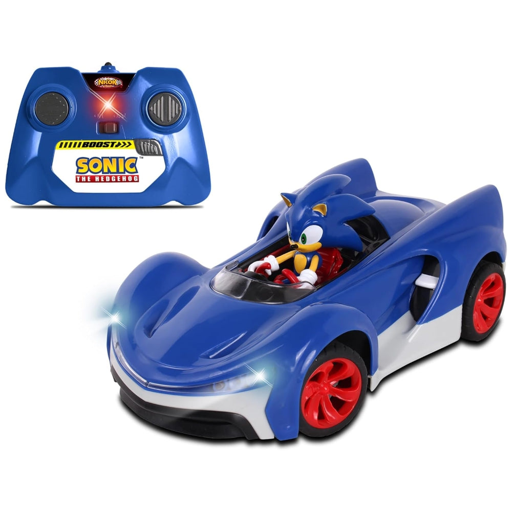 NKOK Team Sonic Racing RC Car – 2.4GHz Remote Control Sonic Vehicle with Turbo Boost & Working Lights