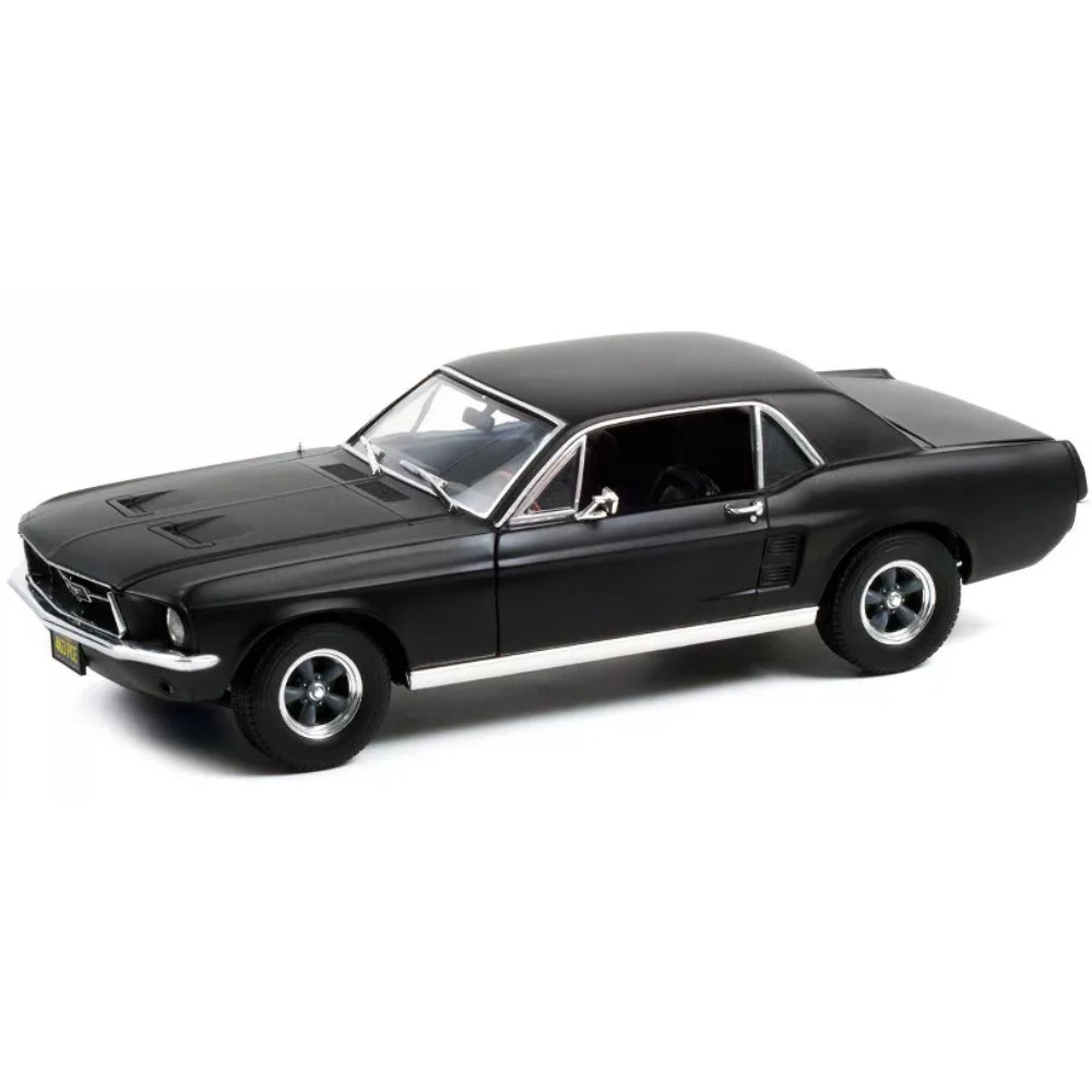 Greenlight 1967 Ford Mustang Coupe Matt Black (Adonis Creed's) "Creed" (2015) Movie 1/18 Diecast Model Car