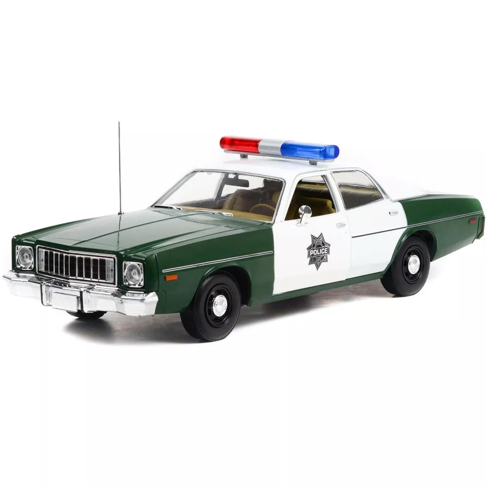 Greenlight 1975 Plymouth Fury Green and White "Capitol City Police" 1/18 Diecast Model Car
