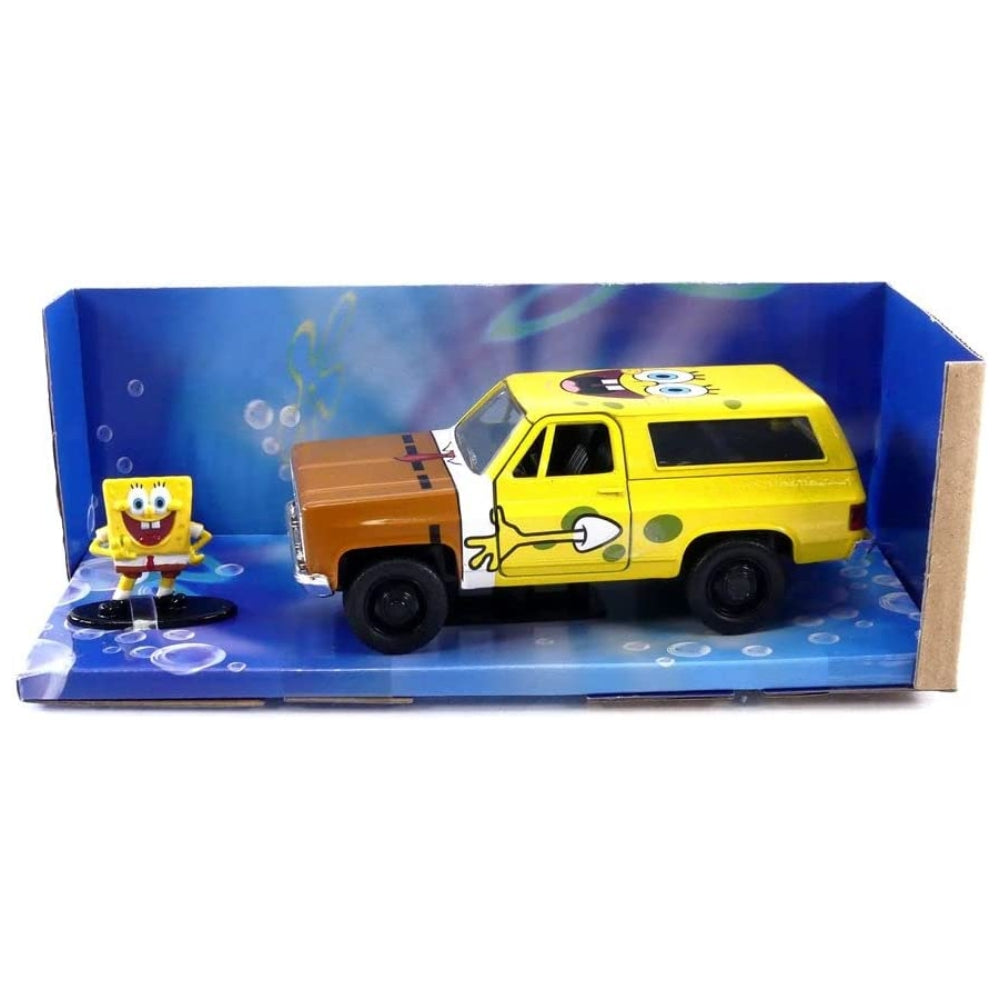 Jada Toys Spongebob Squarepants 1:32 1980 Chevy Blazer K5 Die-cast Car and 1.65" Spongebob Figure