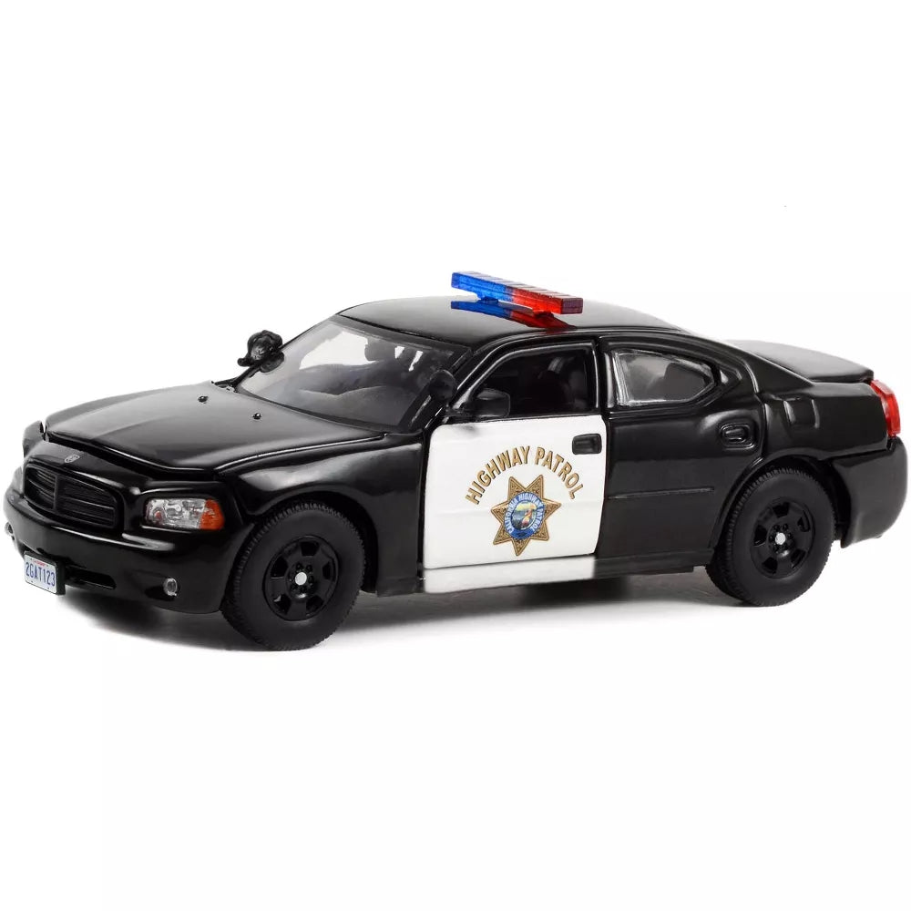 Greenlight 2006 Dodge Charger Police CHP (California HWY Patrol) Black "The Rookie" (2018-Current) TV 1/43 Diecast Model Car